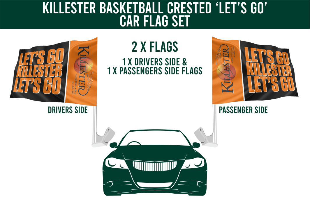 Killester Basketball Club Crest Car Flag Set