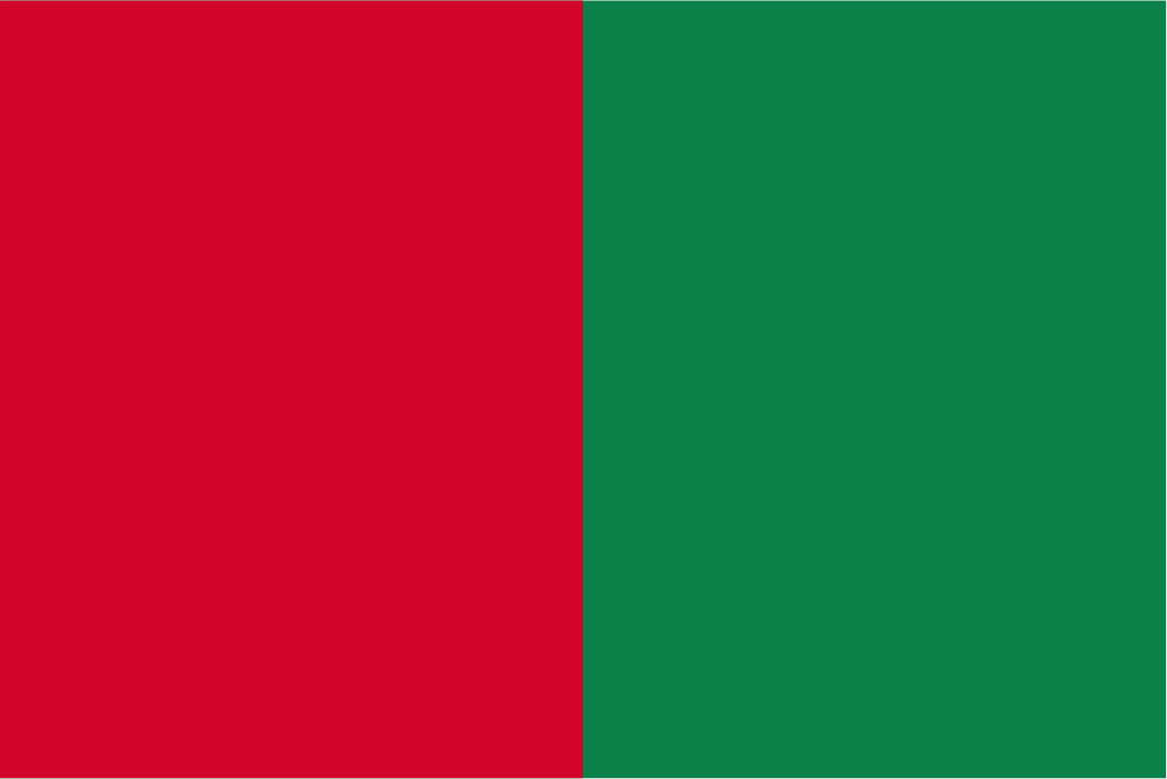 Red & Green Coloured Flag