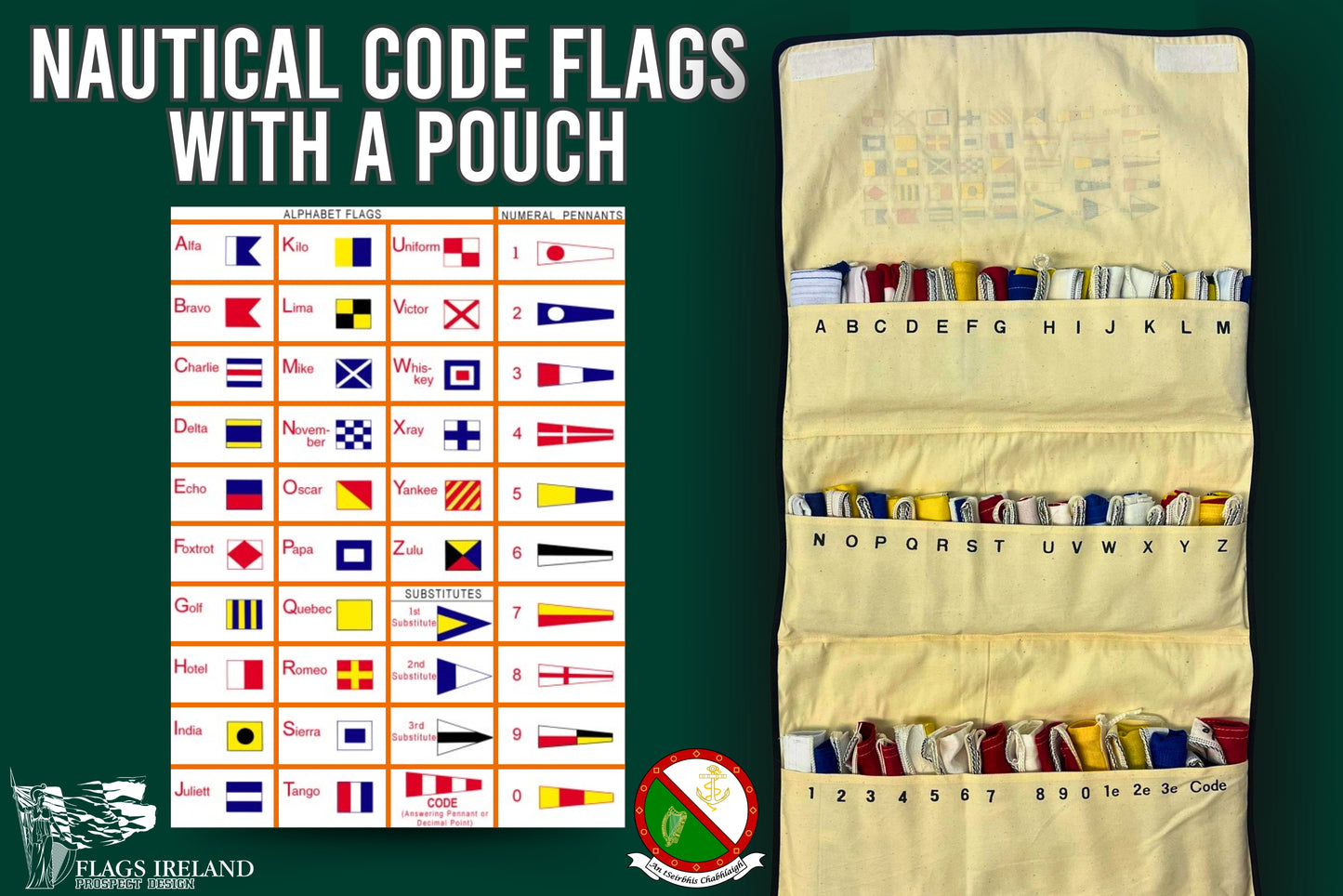 Nautical Code Flags With a Pouch