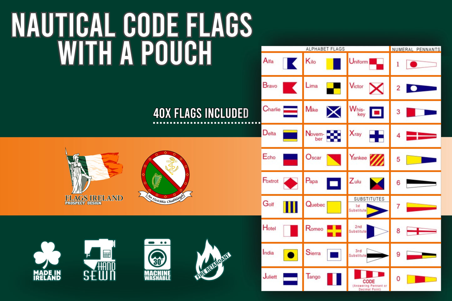 Nautical Code Flags With a Pouch