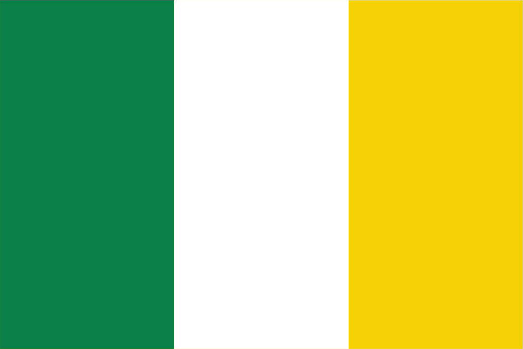 Green, White & Golden Yellow Coloured Flag