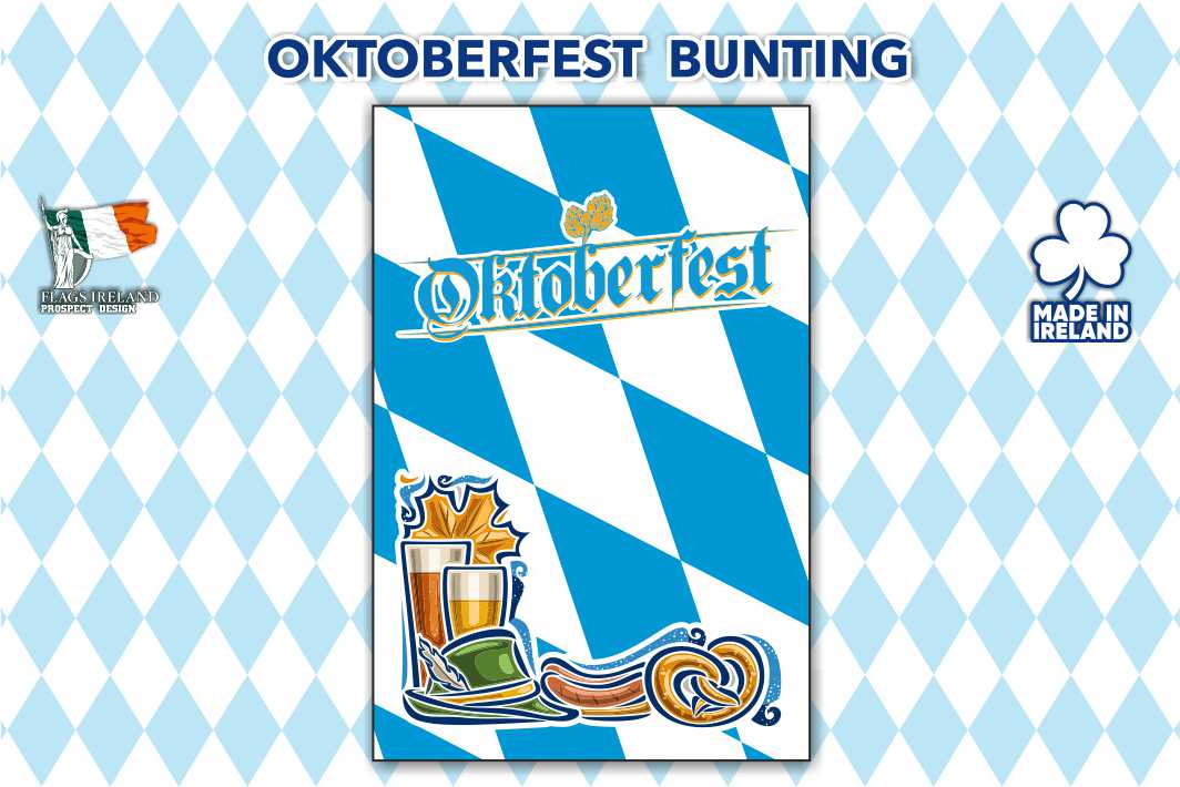 Bandeira retangular de texto e ícone da Oktoberfest