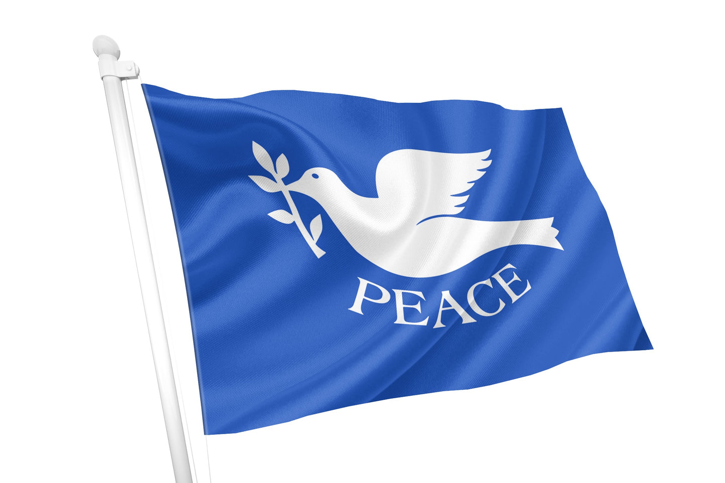 Peace Flag - White Dove on a Blue Background