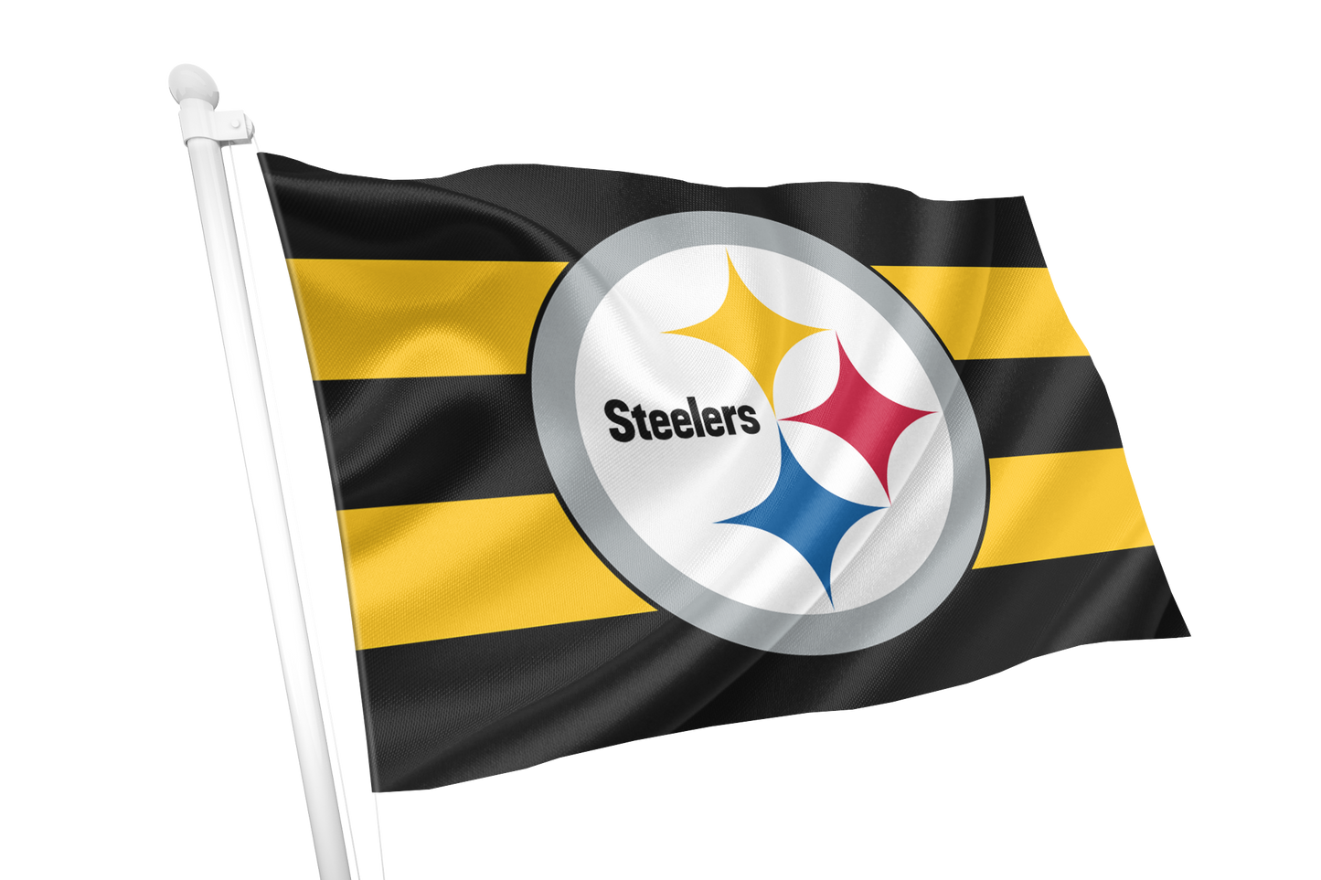 Pittsburgh Steelers Yellow and Black Striped Logo Flag