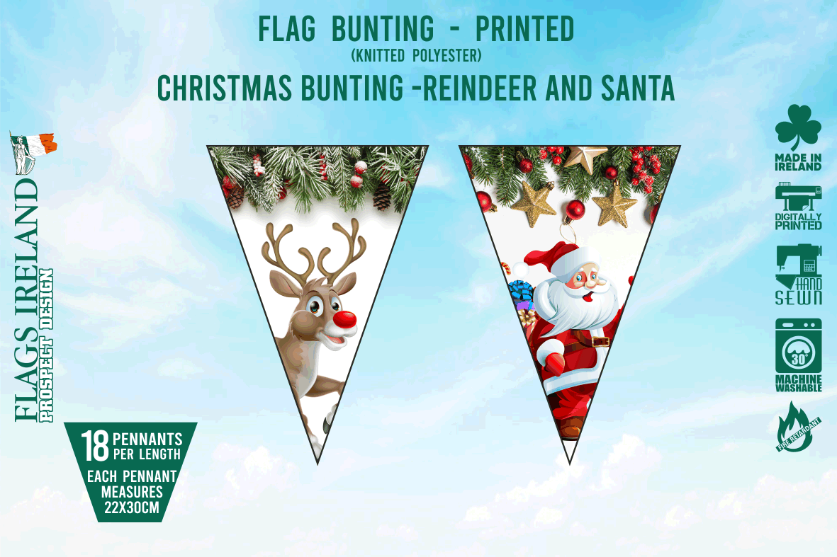Reindeer & Santa Bunting