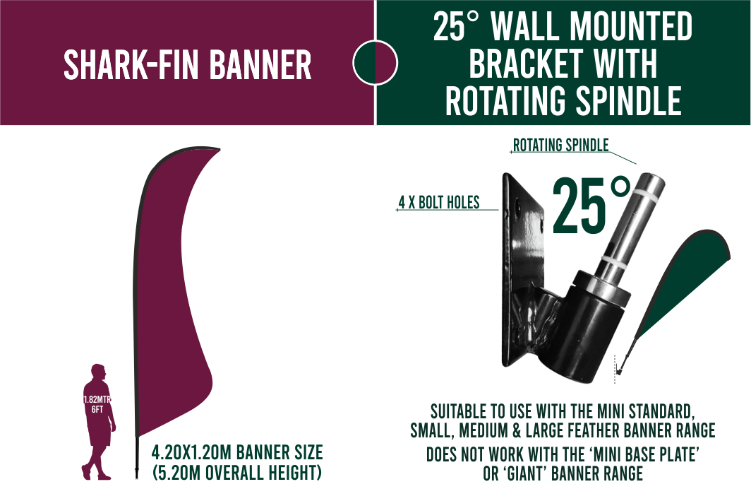 Large 4m Custom Feather Banner Package – Banner, Pole & Base