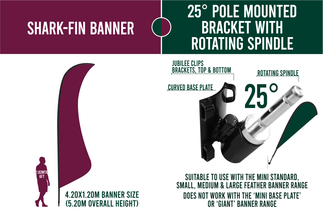 Large 4m Custom Feather Banner Package – Banner, Pole & Base