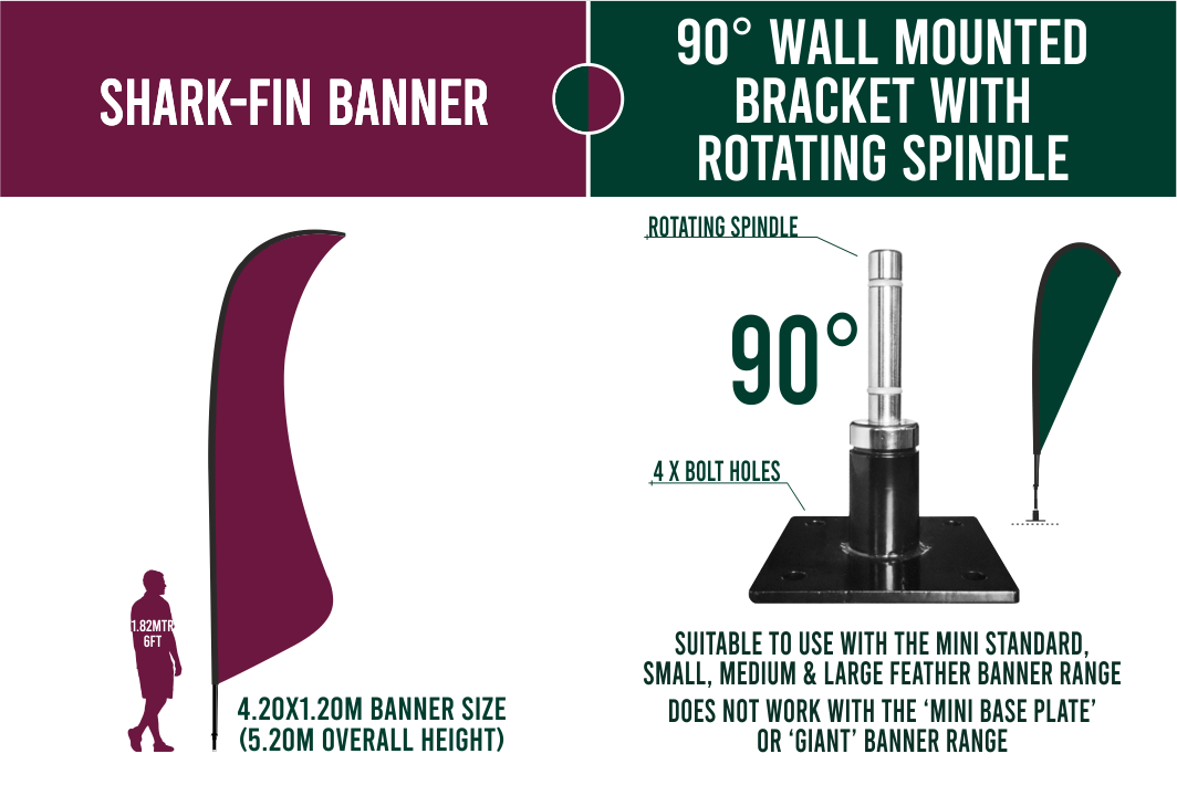 Large 4m Custom Feather Banner Package – Banner, Pole & Base