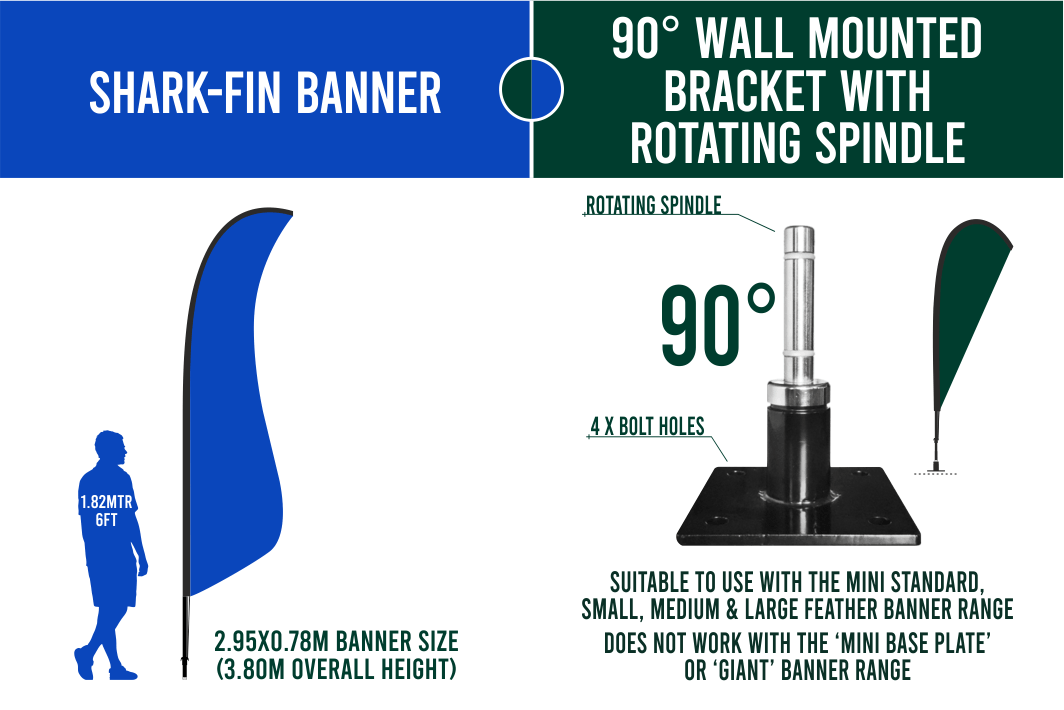 Medium 3m Custom Feather Banner Package – Banner, Pole & Base