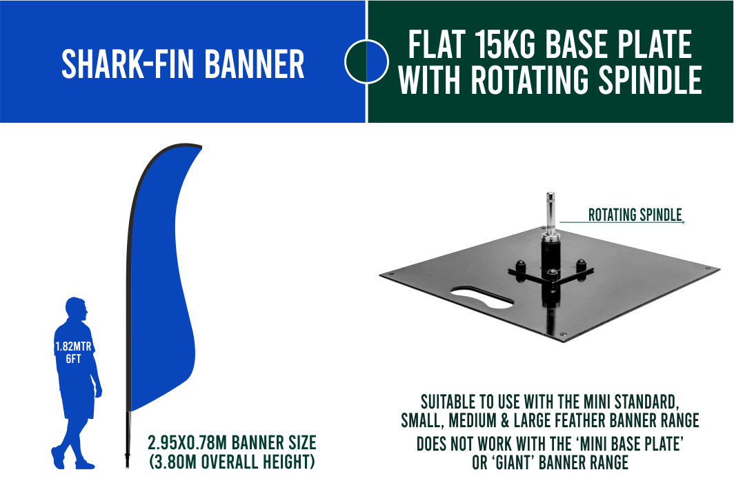 Medium 3m Custom Feather Banner Package – Banner, Pole & Base