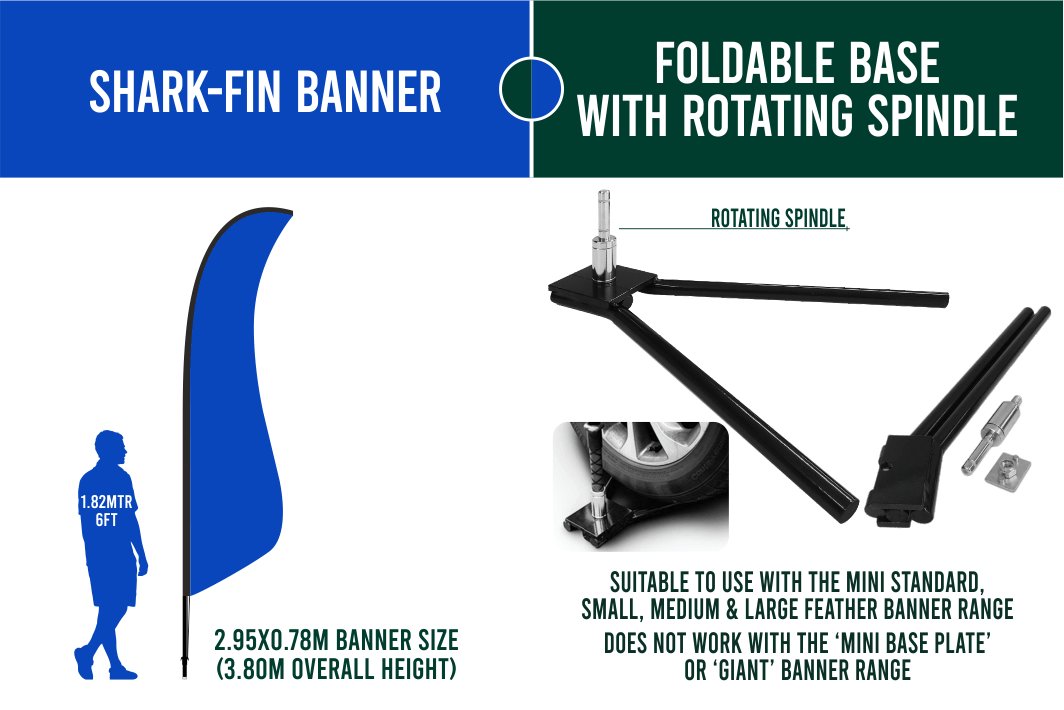 Medium 3m Custom Feather Banner Package – Banner, Pole & Base