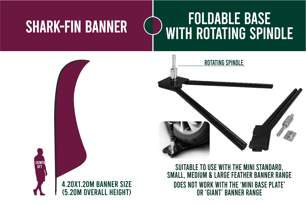 Large 4m Custom Feather Banner Package – Banner, Pole & Base