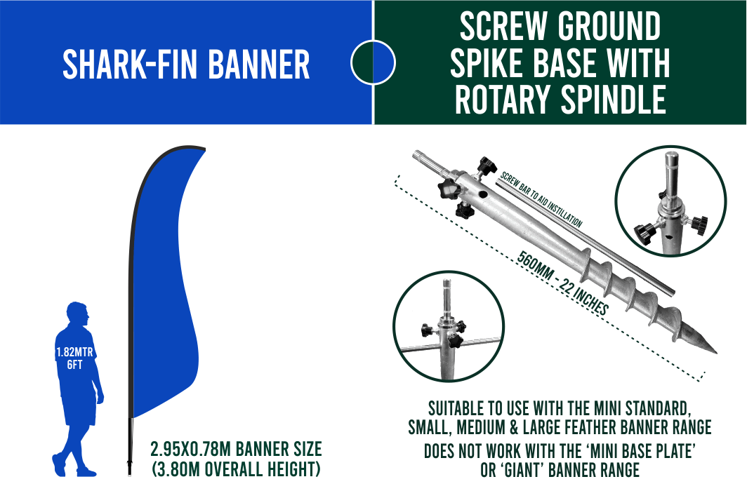 Medium 3m Custom Feather Banner Package – Banner, Pole & Base