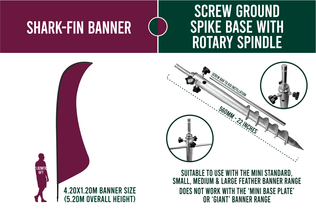 Large 4m Custom Feather Banner Package – Banner, Pole & Base