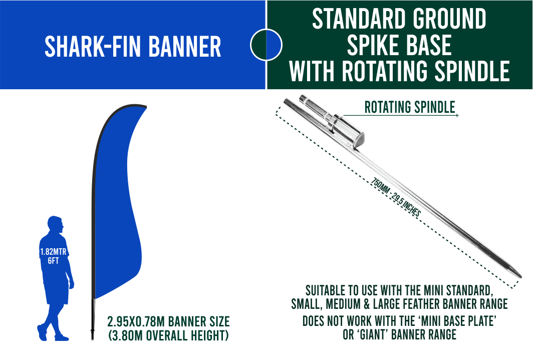 Medium 3m Custom Feather Banner Package – Banner, Pole & Base