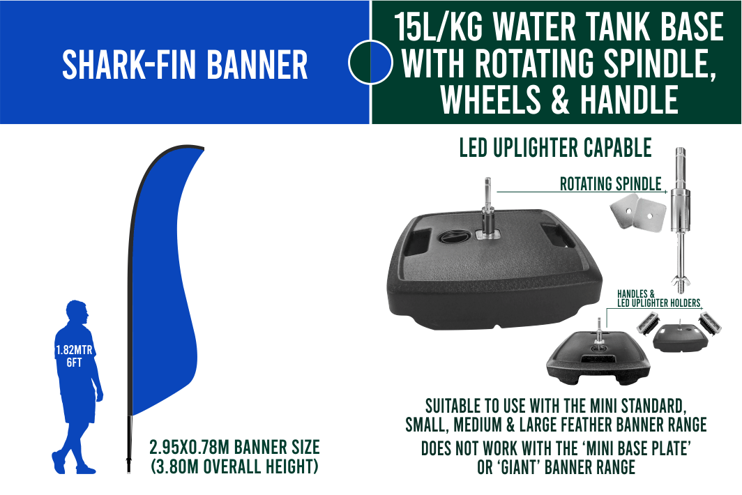 Medium 3m Custom Feather Banner Package – Banner, Pole & Base