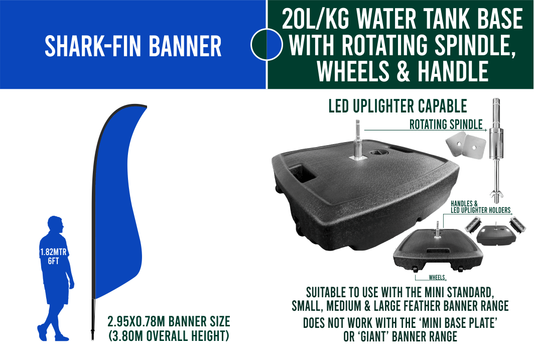 Medium 3m Custom Feather Banner Package – Banner, Pole & Base