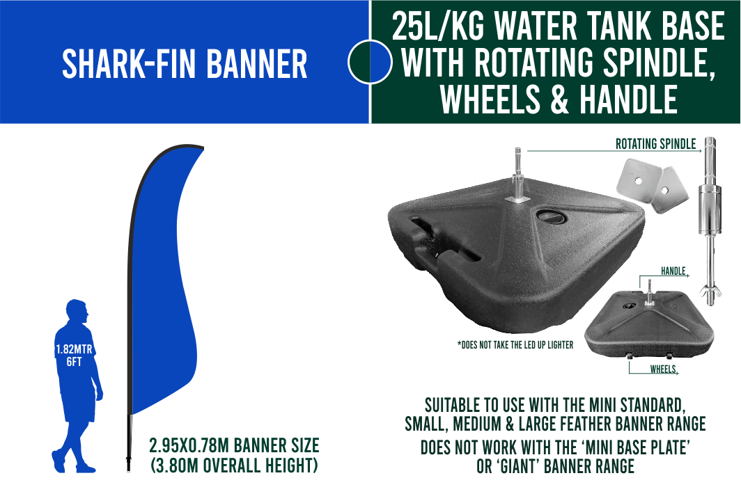 Medium 3m Custom Feather Banner Package – Banner, Pole & Base