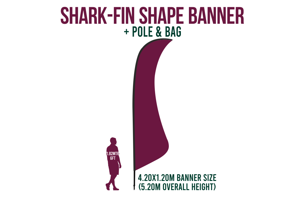 Large 4m Custom Feather Banner Package – Banner, Pole & Base