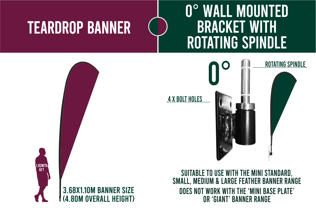 Large 4m Custom Feather Banner Package – Banner, Pole & Base