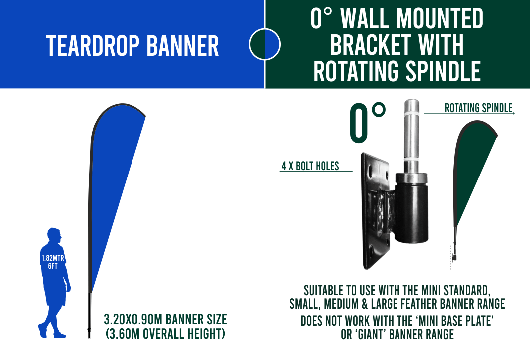 Medium 3m Custom Feather Banner Package – Banner, Pole & Base
