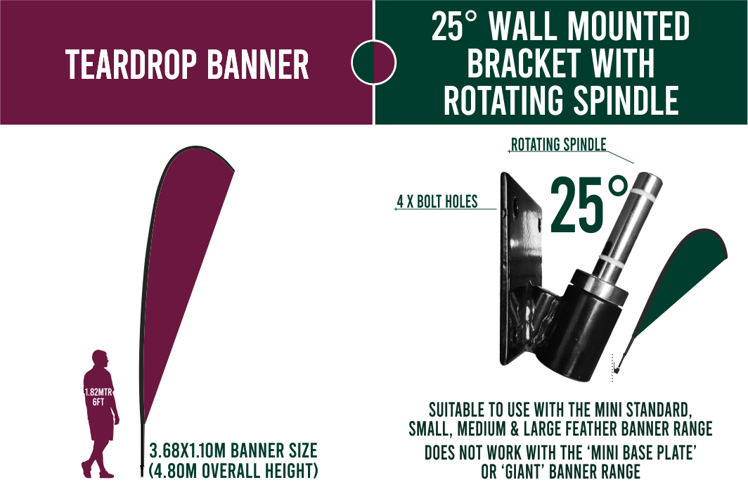 Large 4m Custom Feather Banner Package – Banner, Pole & Base