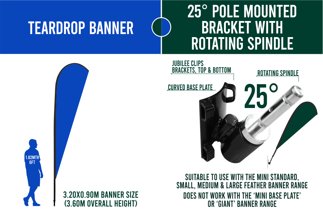 Medium 3m Custom Feather Banner Package – Banner, Pole & Base