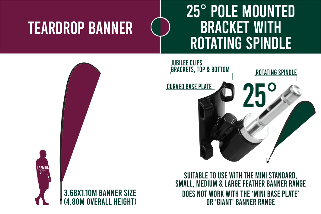 Large 4m Custom Feather Banner Package – Banner, Pole & Base