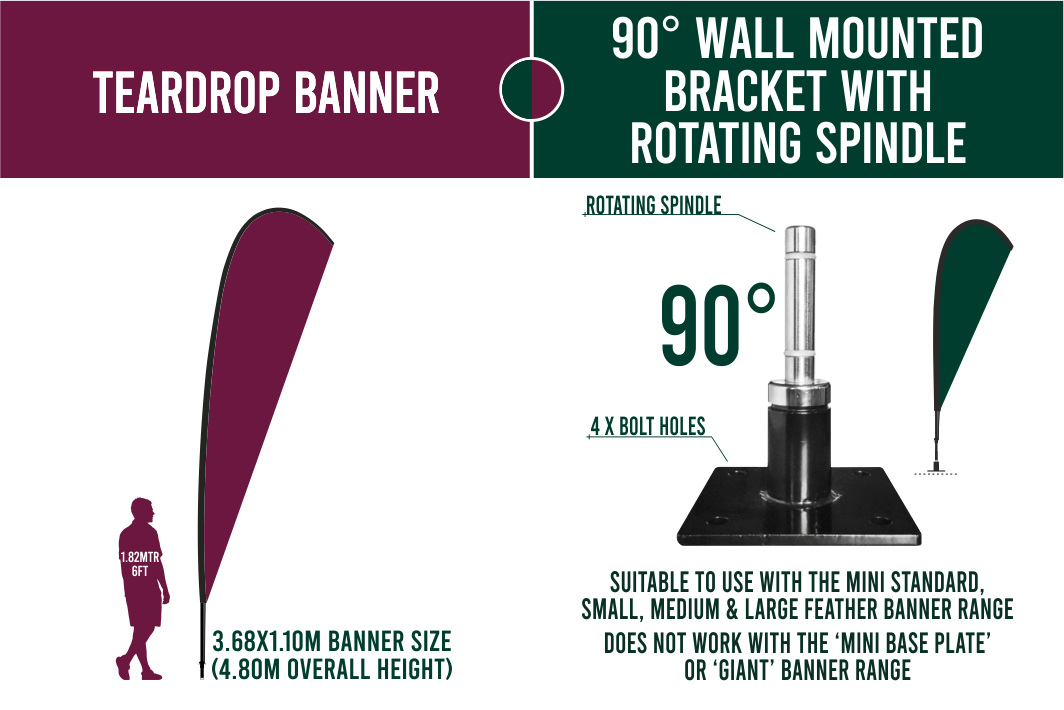 Large 4m Custom Feather Banner Package – Banner, Pole & Base