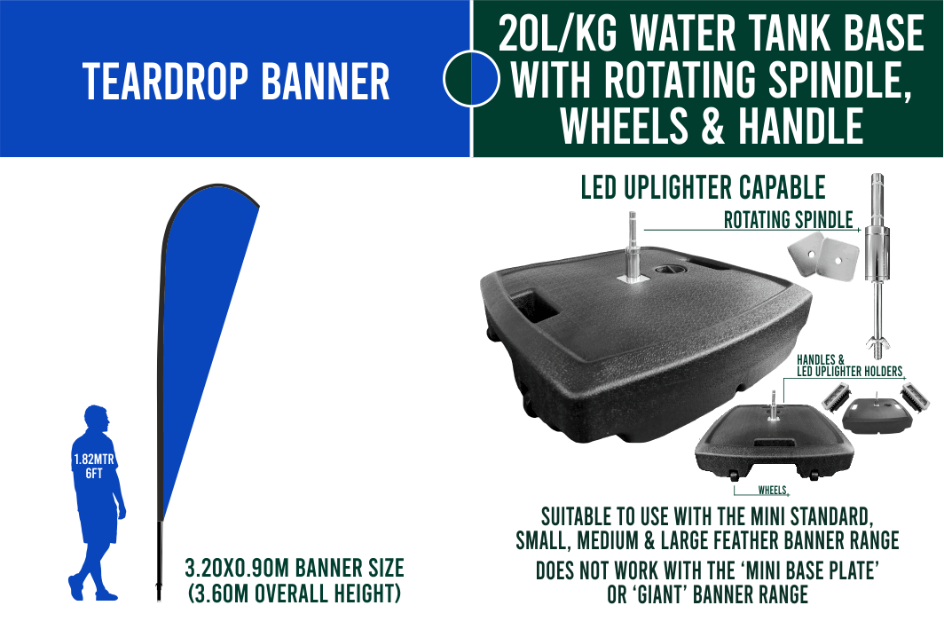Medium 3m Custom Feather Banner Package – Banner, Pole & Base