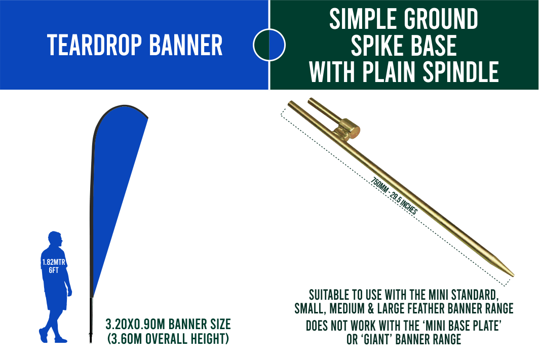 Medium 3m Custom Feather Banner Package – Banner, Pole & Base
