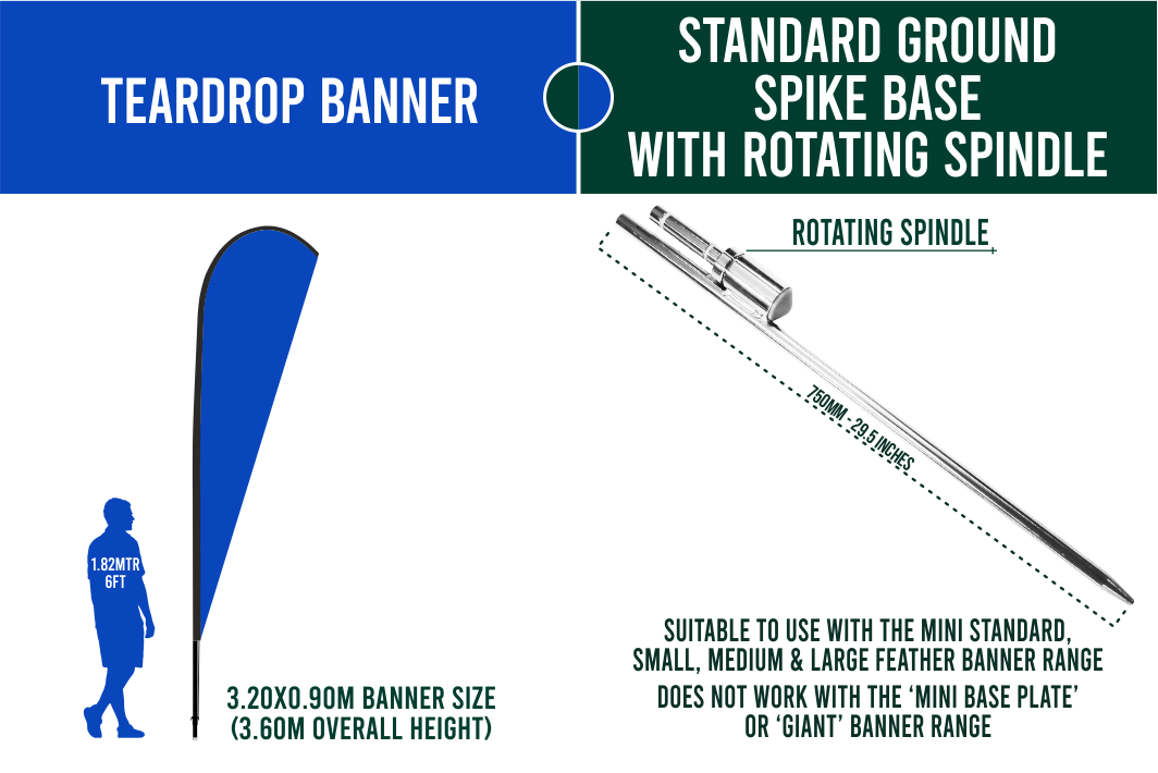 Medium 3m Custom Feather Banner Package – Banner, Pole & Base
