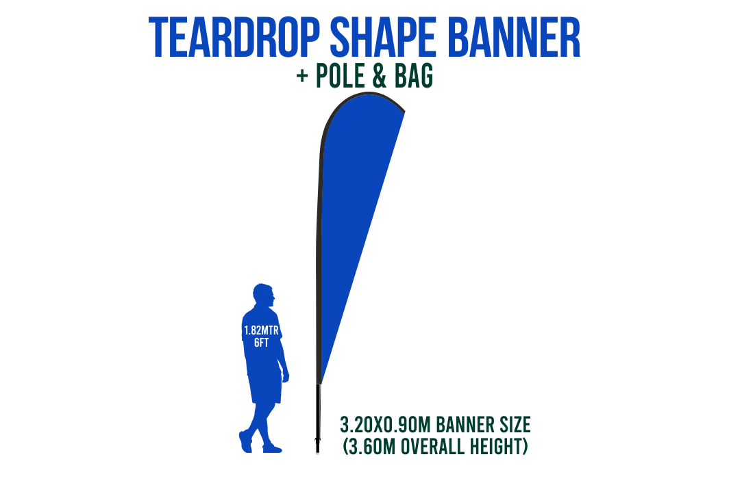 Medium 3m Custom Feather Banner Package – Banner, Pole & Base