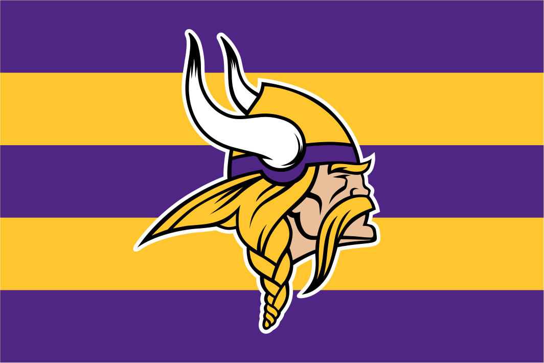 Minnesota Vikings Crested Striped Flag