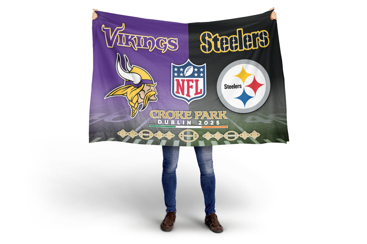 Vikings and Steelers Flag Croke Park Standard Flag