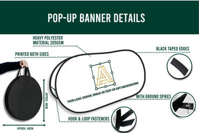 Personalised Logo Double-Sided Pop-Up Banner With Carry Bag