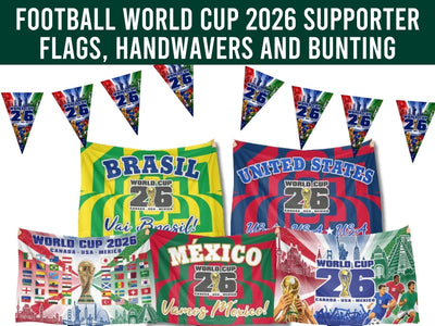 Football World Cup 2026 Supporter Flags, Handwavers and Bunting