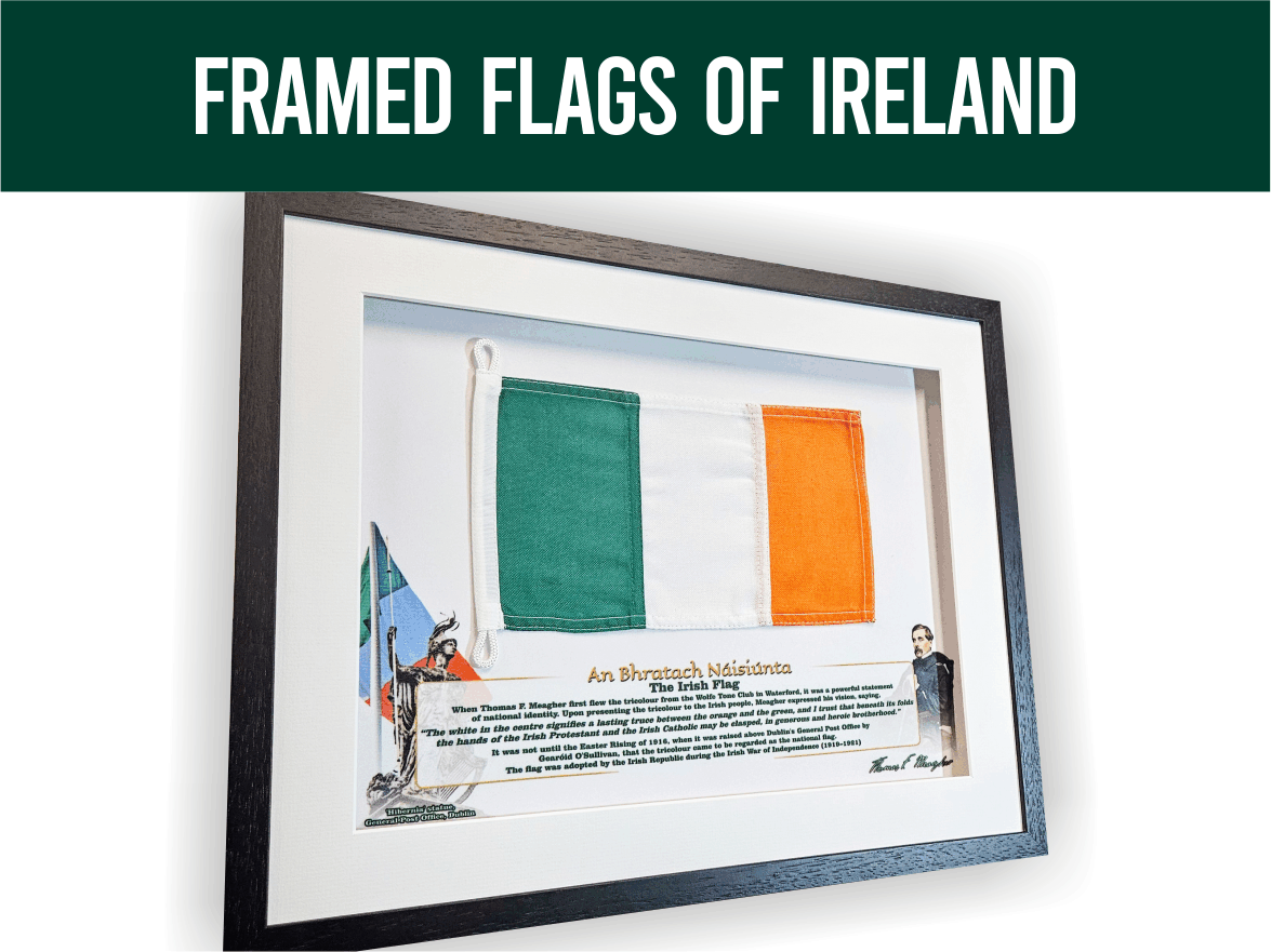 Framed Historic Irish Flags | Handcrafted in Dublin | Celebrate Ireland ...