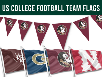 US College Football Team Flags