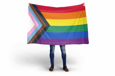 Progress Pride Flag Being Held LGBTIQA+