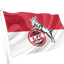 FC Koln Flag Red and White 50:50 Flag
