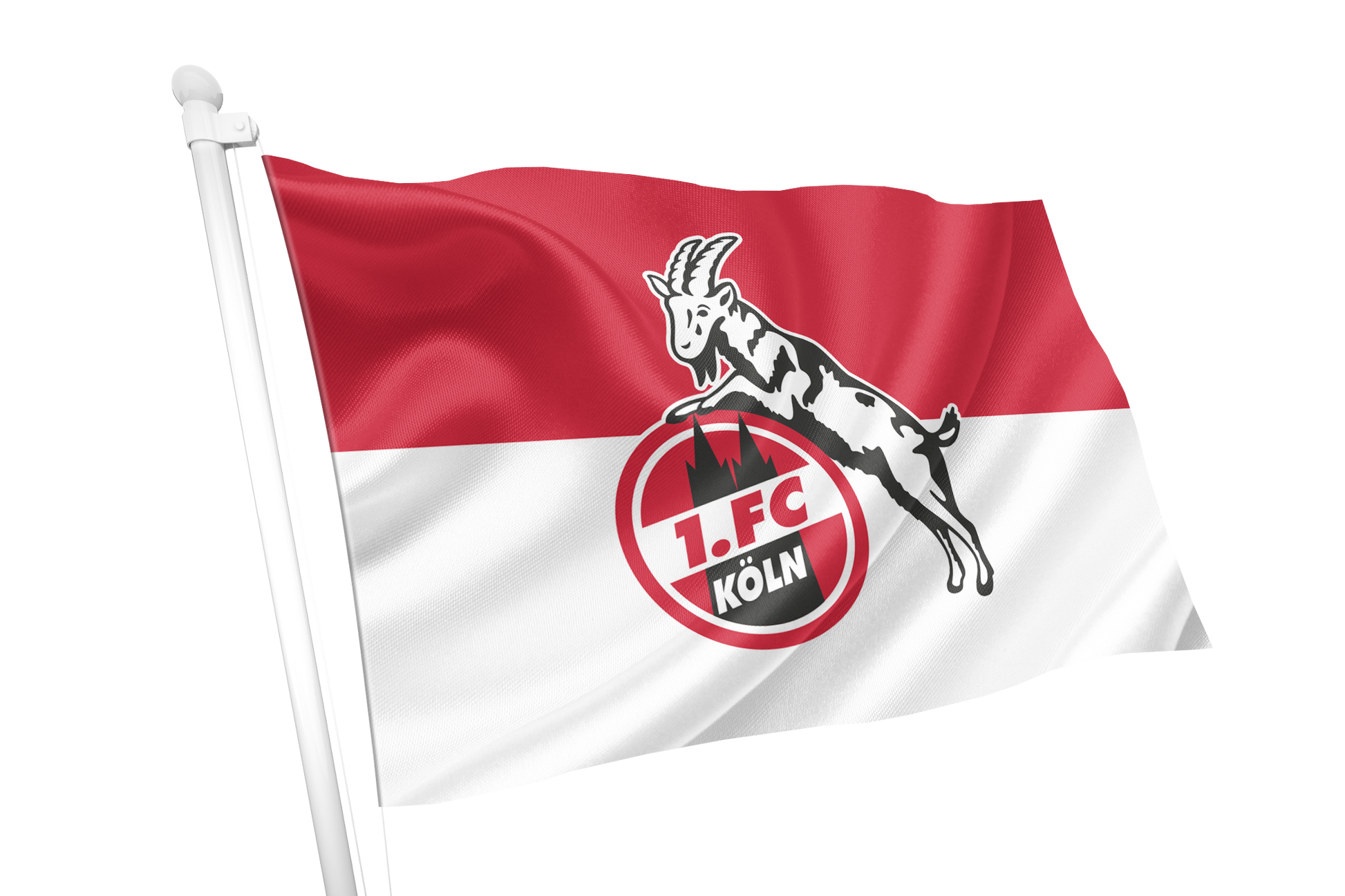 FC Koln Flag Red and White 50:50 Flag