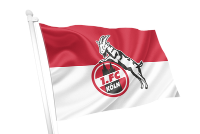 FC Koln Flag Red and White 50:50 Flag
