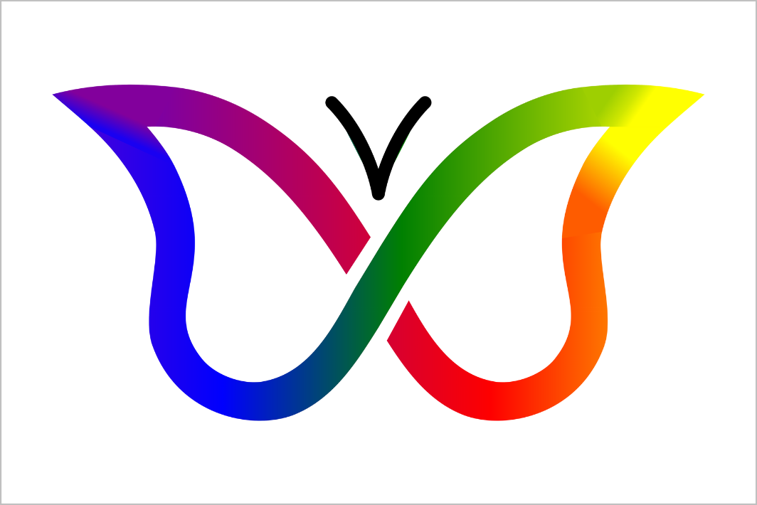 Colorful butterfly logo with a black checkmark on a white background. ADHD (Attention-Deficit/Hyperactivity Disorder) Flag