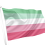 Abrosexual Pride Flag with green, white, and pink stripes on a white background