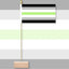 Agender Flag with black, green, and gray stripes on a white background