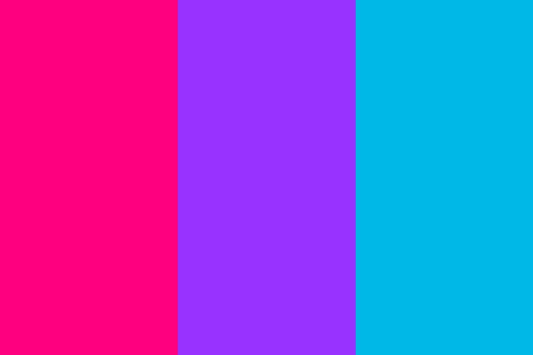 Androgyne Pride Flag Three vertical color bars in pink, purple, and blue on a white background
