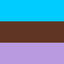 Androsexual Pride Flag Two horizontal color bars, one blue and one brown, on a purple background.