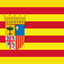 The flag of Aragon is a traditional banner featuring four horizontal red bars on a yellow field, officially adopted on August 10, 1982. It incorporates the regional coat of arms in the center, which consists of four quarters representing historical territories: Sobrarbe, the Cross of Íñigo Arista, the Cross of St George (or Alcoraz), and the Bars of Aragon.