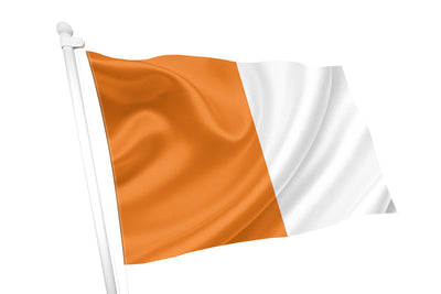Bandeira de cor laranja e branca